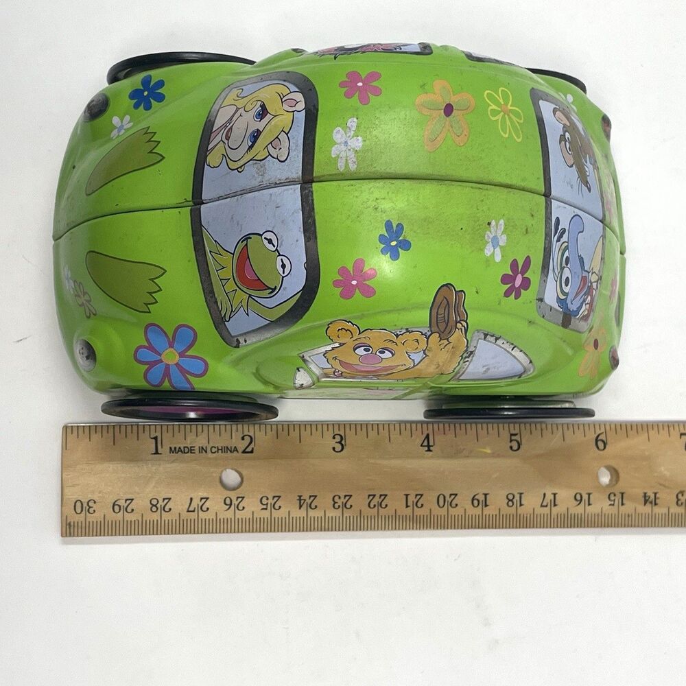 Vintage Muppets Jim Henson Metal Tin Car VW Beetle Kermit Miss Piggy Fozzi Gonzo - Picture 10 of 11